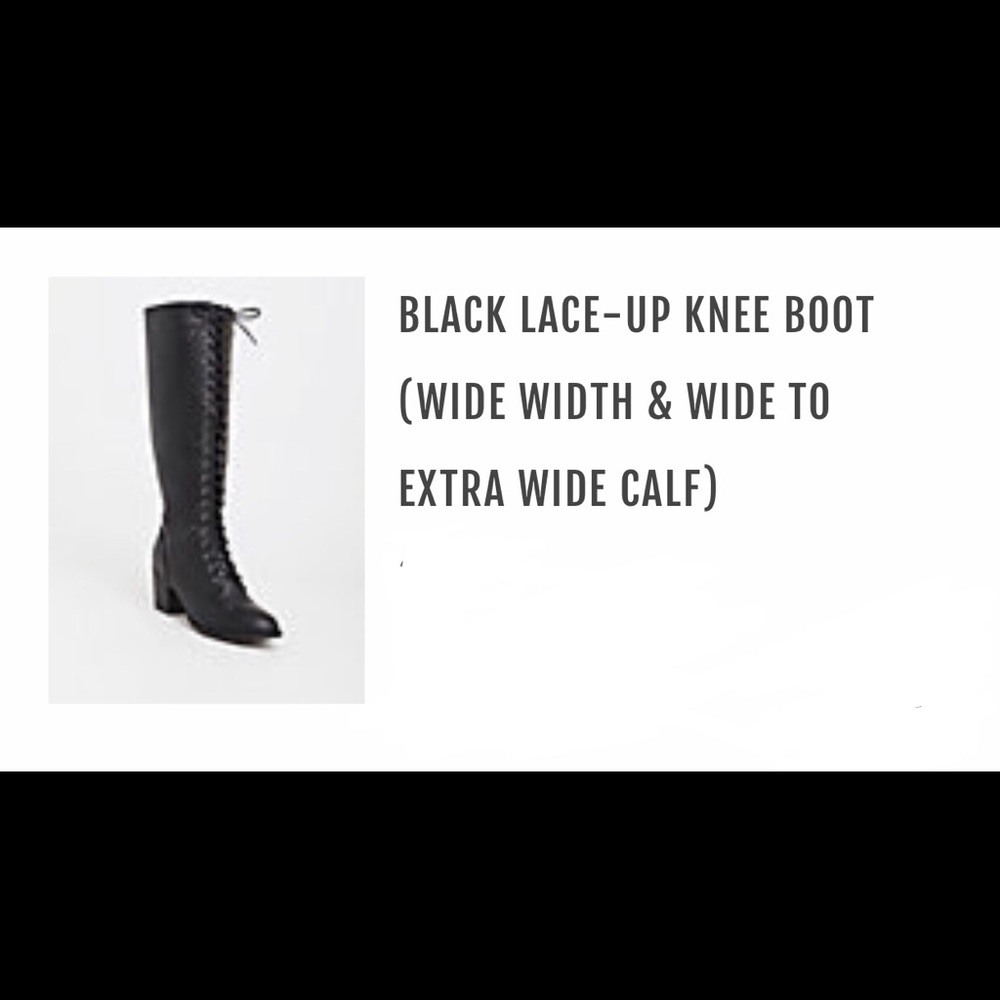 Torrid Black Lace Up Boots - Wide Calf & Width 10